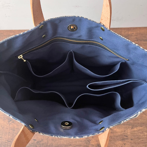 Mサイズ ミナペルホネン dop タンバリン トートバッグ ネイビー 機能