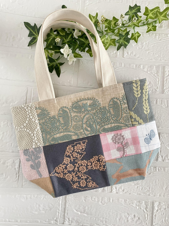 ミナペルホネン パッチワーク トートバッグ トートバッグ ユーカリ