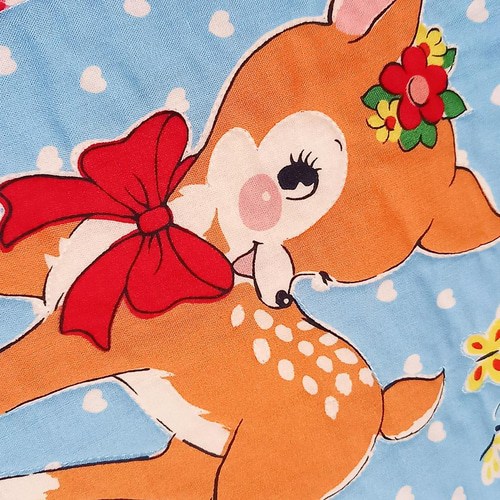 ハンドメイド レトロアニマル パッチワーク レッスンバッグ カラフル