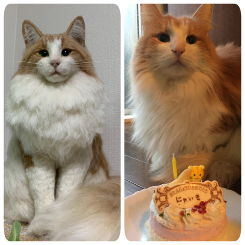 ノルウェージャンフォレストキャット 羊毛フェルト 青いひつじ 通販