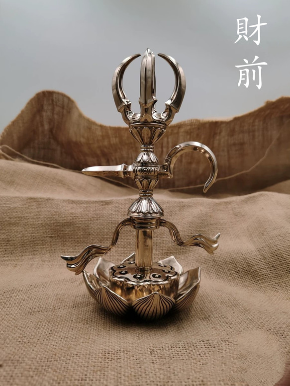 仏教美術 法器 五鈷金剛鉤 杵 青銅製 密教パワー 法具 19cm その他