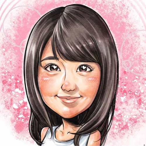 似顔絵【サンプル】オーダーメイド コミックタッチ イラスト 似顔絵
