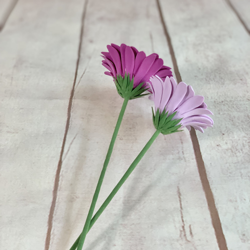 クレイのガーベラ紫2本セット アートフラワー Clay art AYA 通販