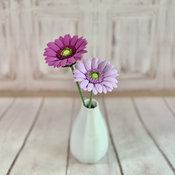 クレイのガーベラ紫2本セット アートフラワー Clay art AYA 通販