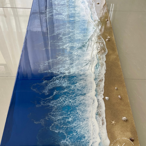 レジンアート【波のキャンパス】受注制作 宮古ブルーオーシャン ワイド