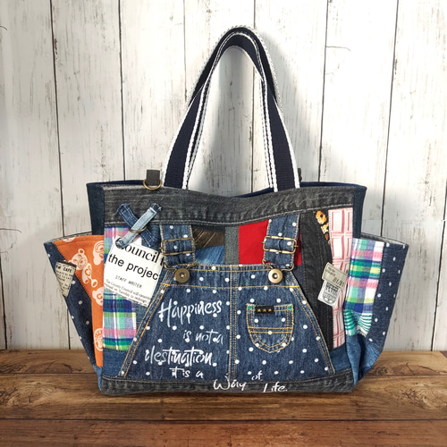 サイドポケットデニムバック No.289 ～ デニムリメイク ショルダー