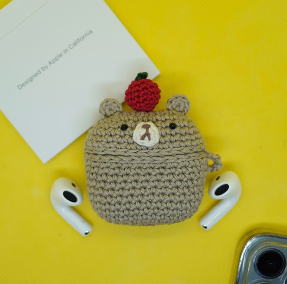 りんごくま AirPods4/Pro/AirPods3/AirPods エアーポッズ/プロ/第3世代