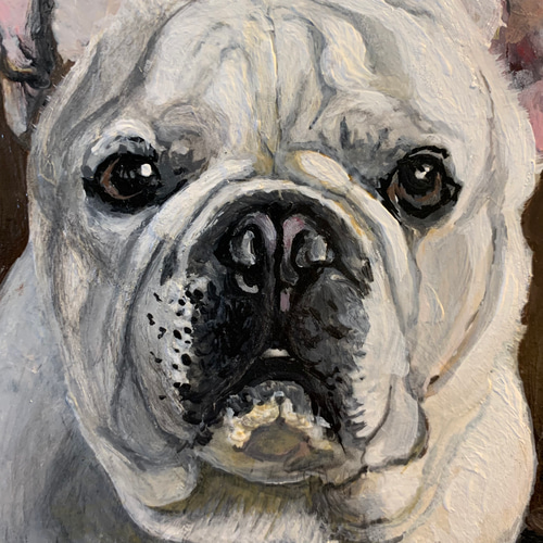 絵/絵画/犬/A4/アクリル画/手書機/原画/フレンチブルドッグ 絵画 大橋