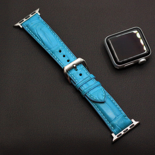 受注製作】高級革使用Apple Watch クロコダイル革 ワニ革 バンド 時計