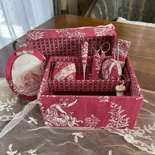 カルトナージュミニ裁縫箱(フタ有) カルトナージュミニ裁縫箱(フタ有)