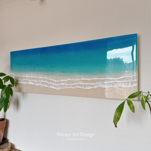 送料無料】空間に静かになじむ海のレジンアート | インテリアパネル 波