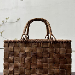 胡桃 胡桃籠バッグ くるみかごバッグ 市松編み 内布あり かごバッグ