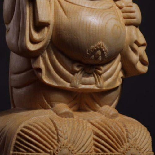 極上品 大黒天 木彫仏像 仏教美術 置物 七福神 招財 仏教工芸品 彫刻