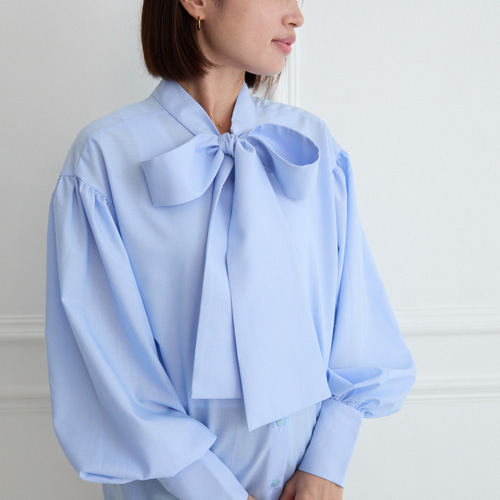 式典〜普段着も◎ 前後2Way ふんわりボウタイ ブラウス シワになり