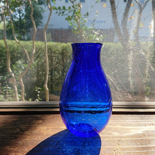 網泡花瓶コバルトブルー 一輪挿し・花瓶・花器 甲山ガラス工房 通販