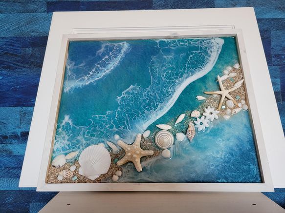 海を感じるインテリア オーシャンアート レジン波アート 立体