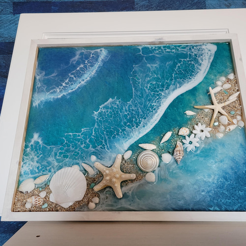 海を感じるインテリア オーシャンアート レジン波アート 立体