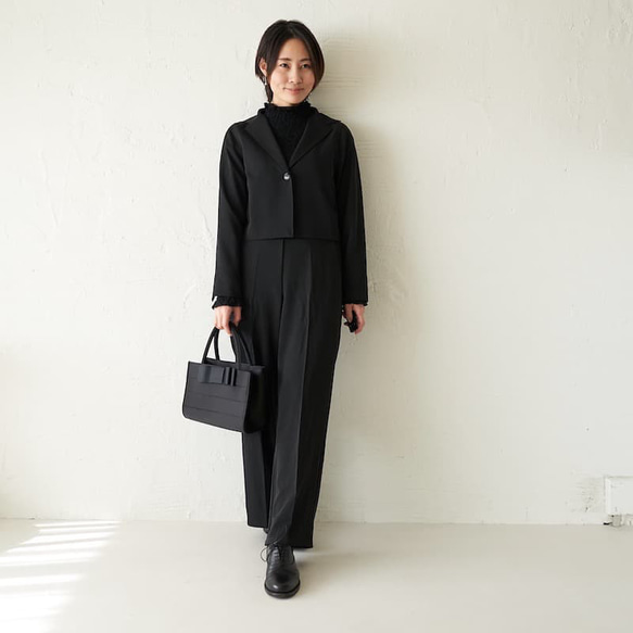 ﾓﾘﾉｶﾞｯｺｳ【2点セット】ストレッチショート丈セットアップ 【ブラック