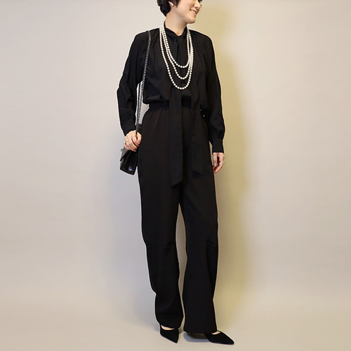 洗える❤体型カバー20回以上再販セットアップ普段〜式にもブラック