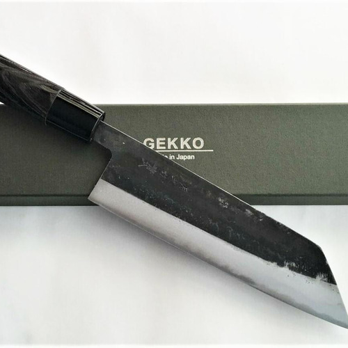 月光作 青紙2号 黒打 切付包丁 180㎜ #1463 焼栗柄 包丁・ナイフ