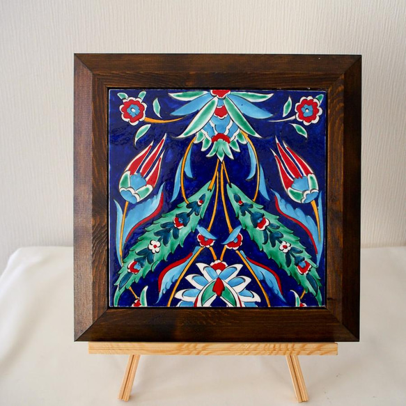 新春トルコ・イズミルタイル・アート絵画・額縁付きA タペストリー