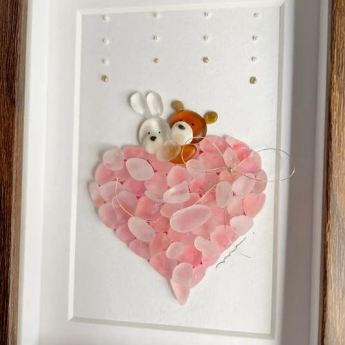 シーグラスアート バレンタイン 立体・オブジェ ma♡ 通販 13315170