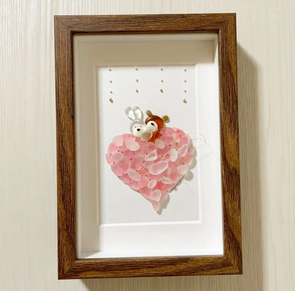 シーグラスアート バレンタイン 立体・オブジェ ma♡ 通販 13315170