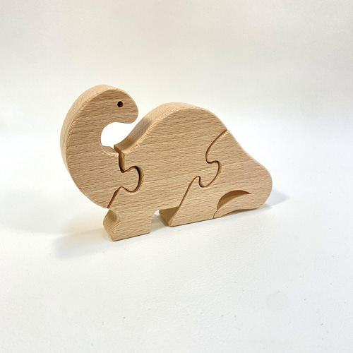 ブラキオサウルス 木のおもちゃ パズル 恐竜 恐竜パズル 木製 出産祝い