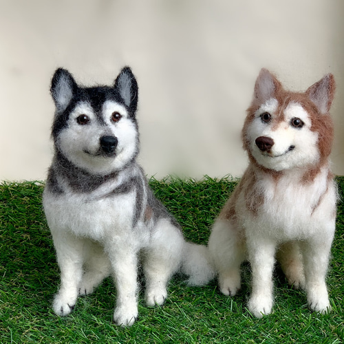 愛犬 オーダー 再現♡シベリアンハスキー♡世界でたった一つ♡羊毛