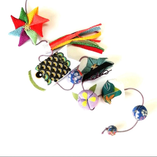 ちりめん細工 こどもの日の吊るし飾り 端午の節句さげもん 五月人形