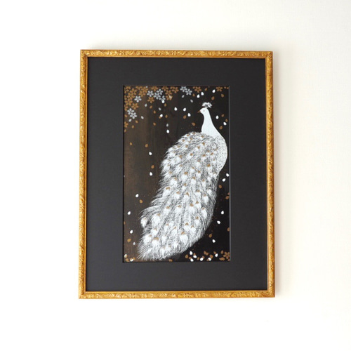 版画 白孔雀 - 夜桜（シルクスクリーンプリント） 版画 Laviolaluna