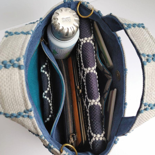 ミナペルホネン タンバリン ライトブルー 2wayパニーニ風ショルダー