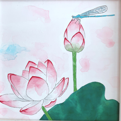 Creema限定 日本画/原画《蓮》 絵画 Blancheur art 通販 14423582