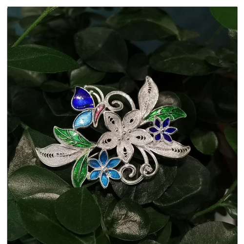 エスニック ミャオ族 銀細工 透かし シルバー999 フィリグリー