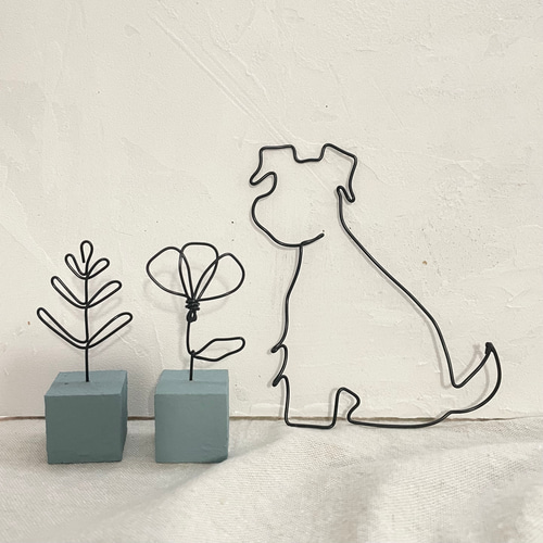 わんちゃんアート シュナウザー ワイヤークラフト ウォールステッカー