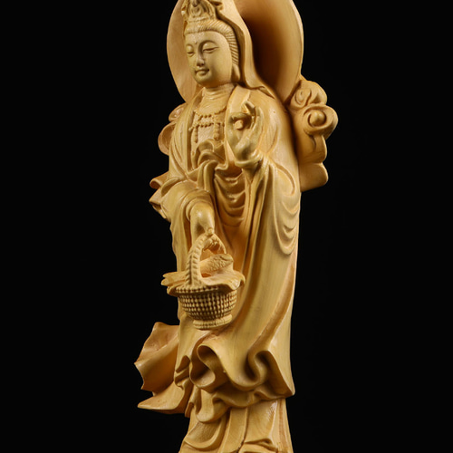 観音様 観音菩薩 供養品 禅意 木彫仏像 招財 その他人形 木 錦 苑 通販