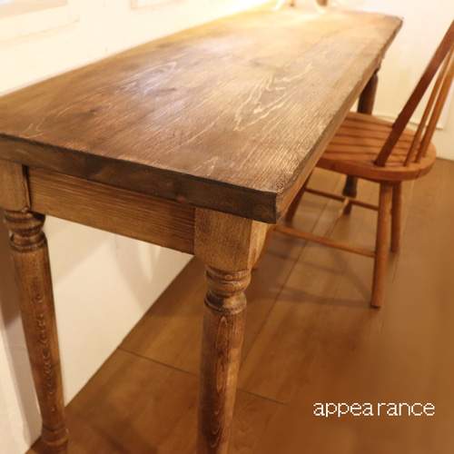 W700シャビー調レトロ ろくろ足 カフェカウンターテーブル