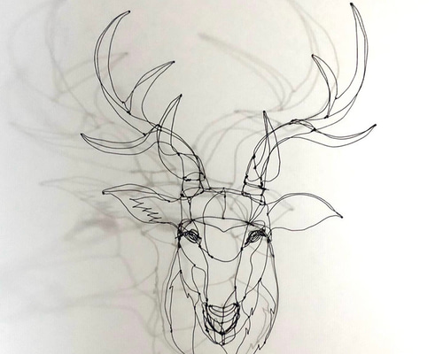 ワイヤーアート 雄鹿2 立体・オブジェ ヤスバル 通販 14445968｜Creema