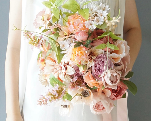 1点もの】ブーケ アーティフィシャルフラワー ピンクのウェディング