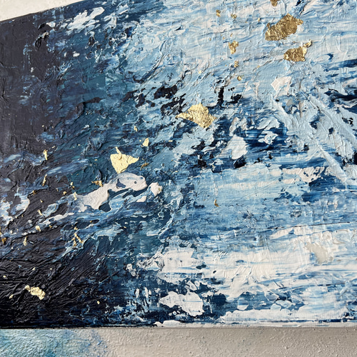 テクスチャーアート 海 青 モダンアート 現代アート アートボード 抽象