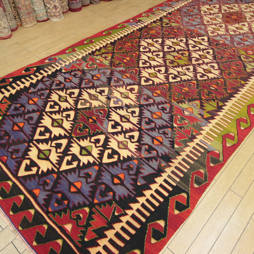 アンティークトルコキリム コンヤ トライバルラグ オールド手織り