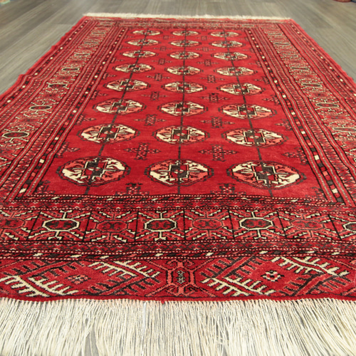 ヴィンテージ トルクメン絨毯 ボハラ＆バタフライ トライバルラグ