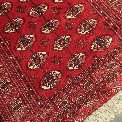 ヴィンテージ トルクメン絨毯 ボハラ＆バタフライ トライバルラグ