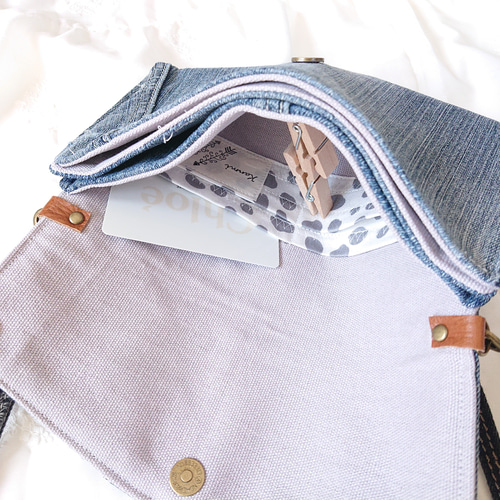 9) ウォレット ショルダー お財布ショルダー デニムリメイク スマホ