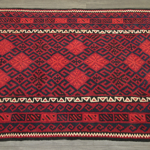 アフガニスタン トライバルラグ マイマナキリム オールド手織りキリム