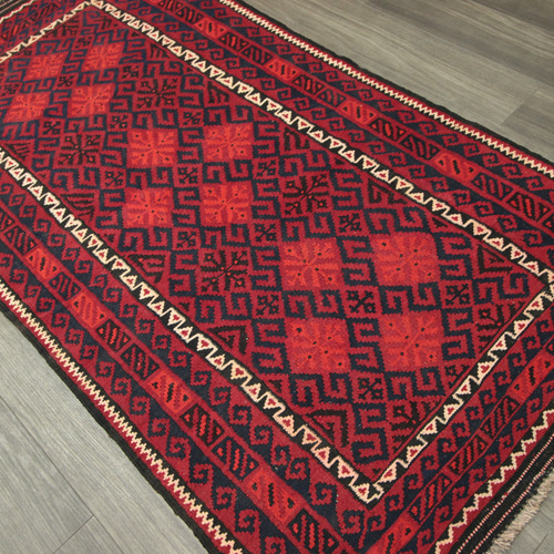 アフガニスタン トライバルラグ マイマナキリム オールド手織りキリム