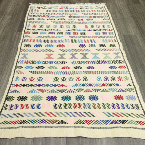 モロッコ ベルベル族 トライバルラグ オールド手織りキリム