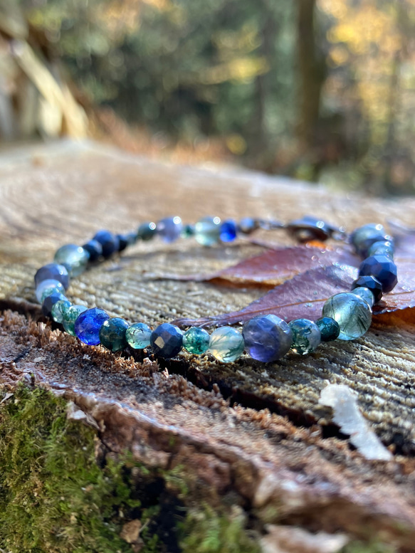 メンズ】乙女座天然石お守りブレスレット 健康 サファイア 3月 9月