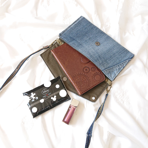 10) ウォレット ショルダー お財布ショルダー デニムリメイク