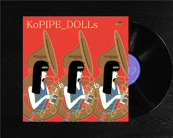 レコードジャケット風アート【レコード盤なし】コピペドールズ_133